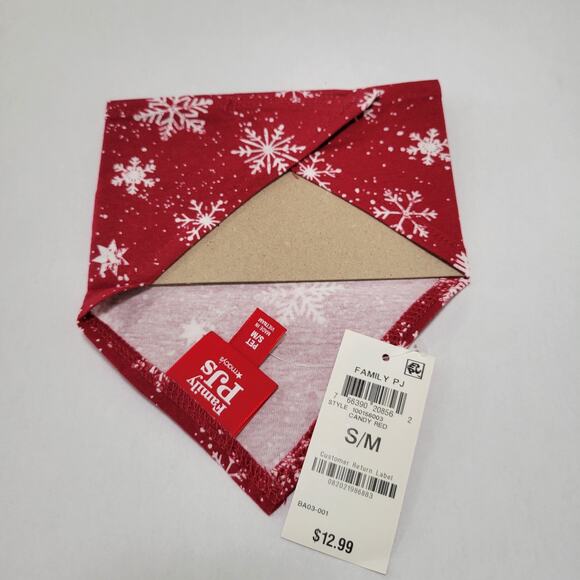 Family PJs Merry Snowflake Holiday Dog Bandana NWT Size Pet S/M - Picture 7 of 7